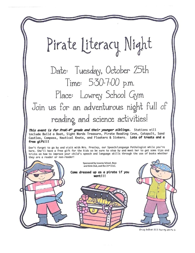Pirate Literacy Night